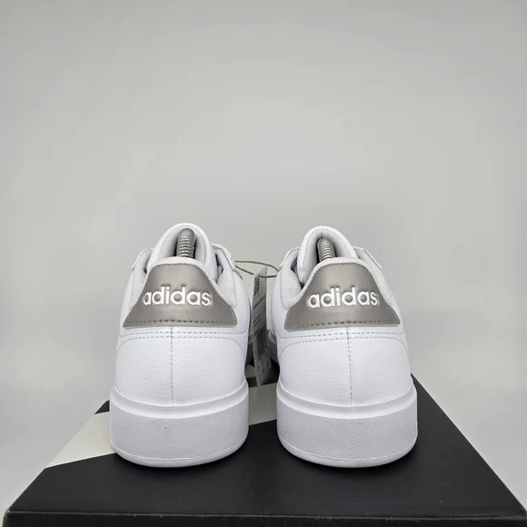 adidas Womwn's Grand Court White Platinum Metallic Tennis Shoes GW9215 Size 6.5 - Picture 4 of 8